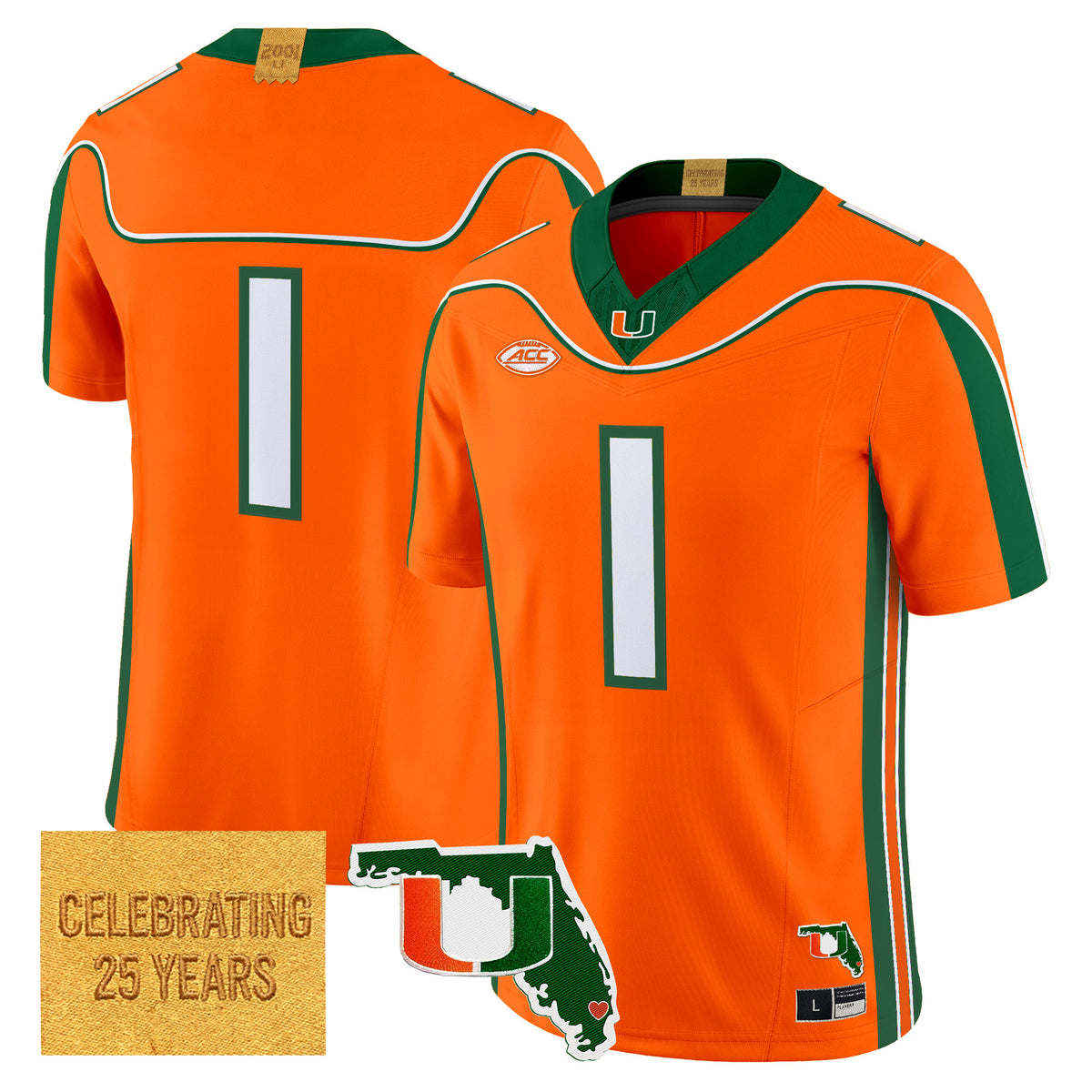 Miami Hurricanes 2001 Throwback Vapor Limited Jersey - Florida Patch - Stitched