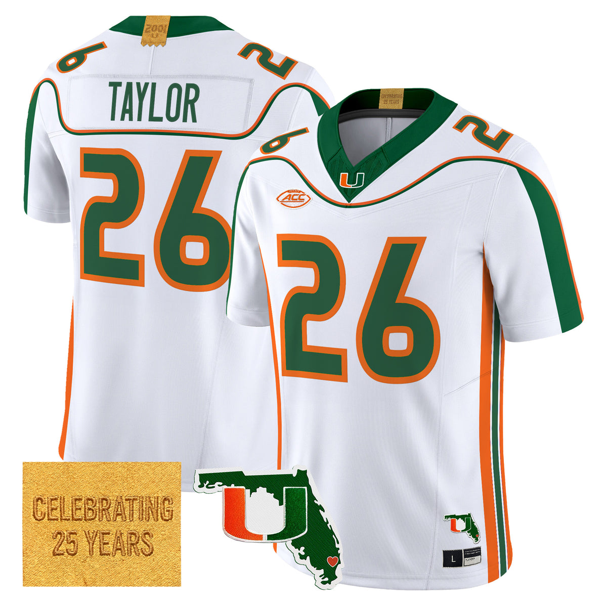 Miami Hurricanes 2001 Throwback Vapor Limited Jersey - Florida Patch - Stitched