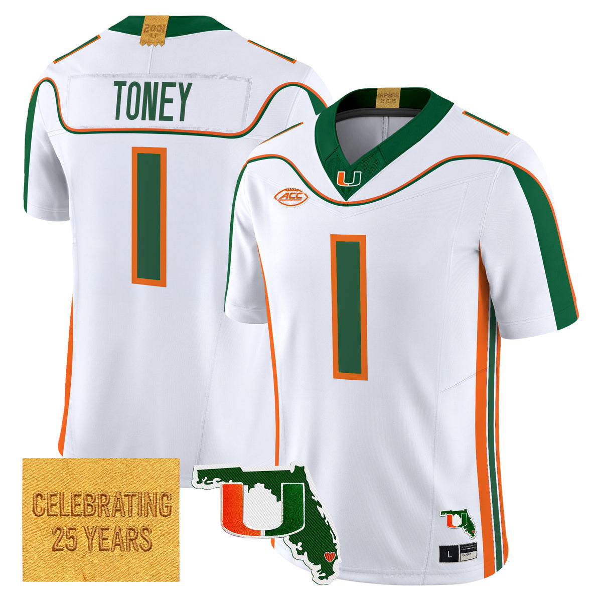 Miami Hurricanes 2001 Throwback Vapor Limited Jersey - Florida Patch - Stitched