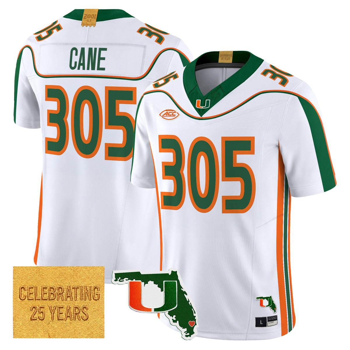 Miami Hurricanes 2001 Throwback Vapor Limited Jersey - Florida Patch - Stitched