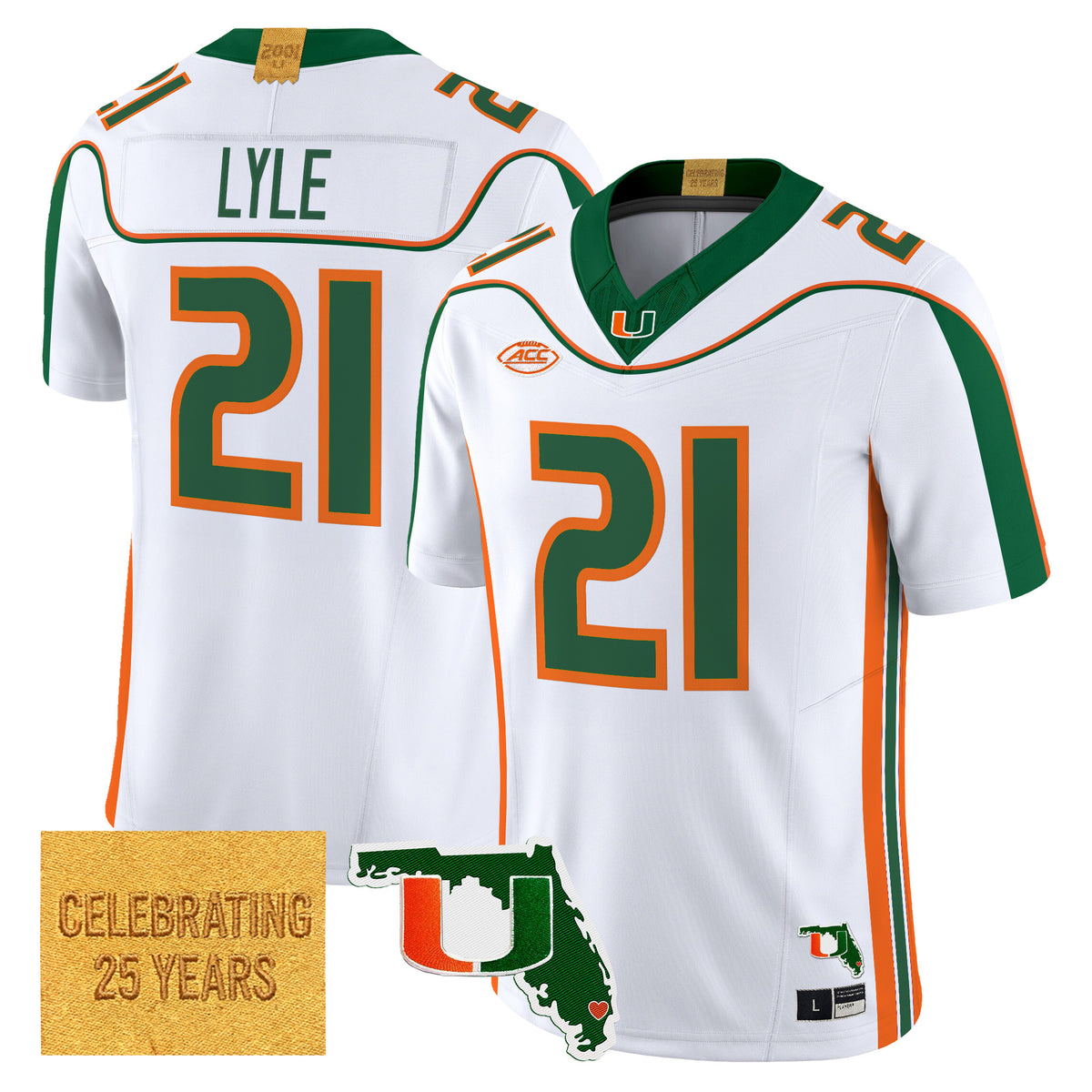 Miami Hurricanes 2001 Throwback Vapor Limited Jersey - Florida Patch - Stitched