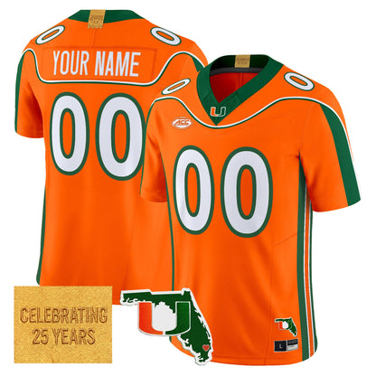 Miami Hurricanes 2001 Throwback Vapor Limited Custom Jersey - Florida Patch - Stitched