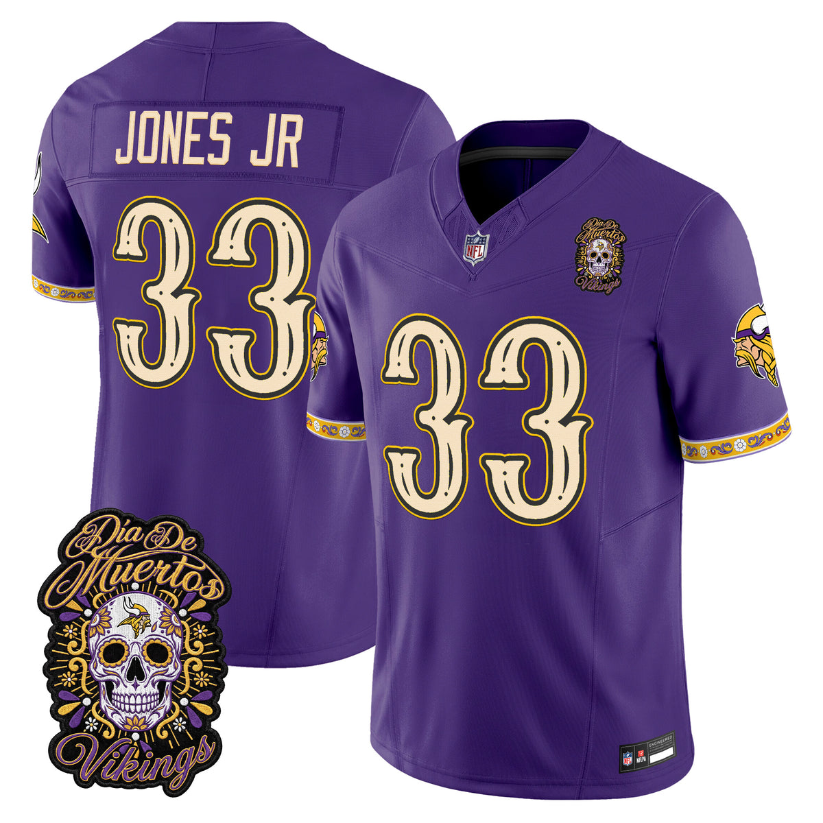 Minnesota Vikings Día de los Muertos Vapor Limited Jersey - Stitched