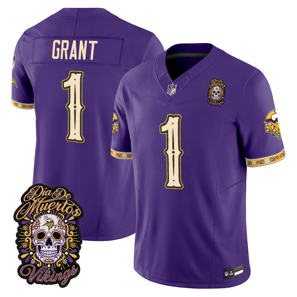 Minnesota Vikings Día de los Muertos Vapor Limited Jersey - Stitched