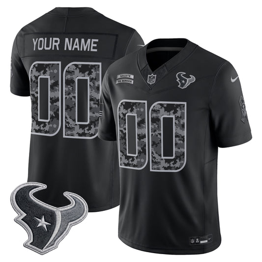 Houston Texans 2026 Salute to Service Vapor Limited Custom Jersey - Stitched