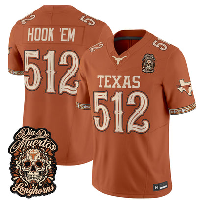  Texas Longhorns Día de los Muertos Vapor Limited Jersey - Stitched