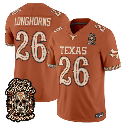  Texas Longhorns Día de los Muertos Vapor Limited Jersey - Stitched