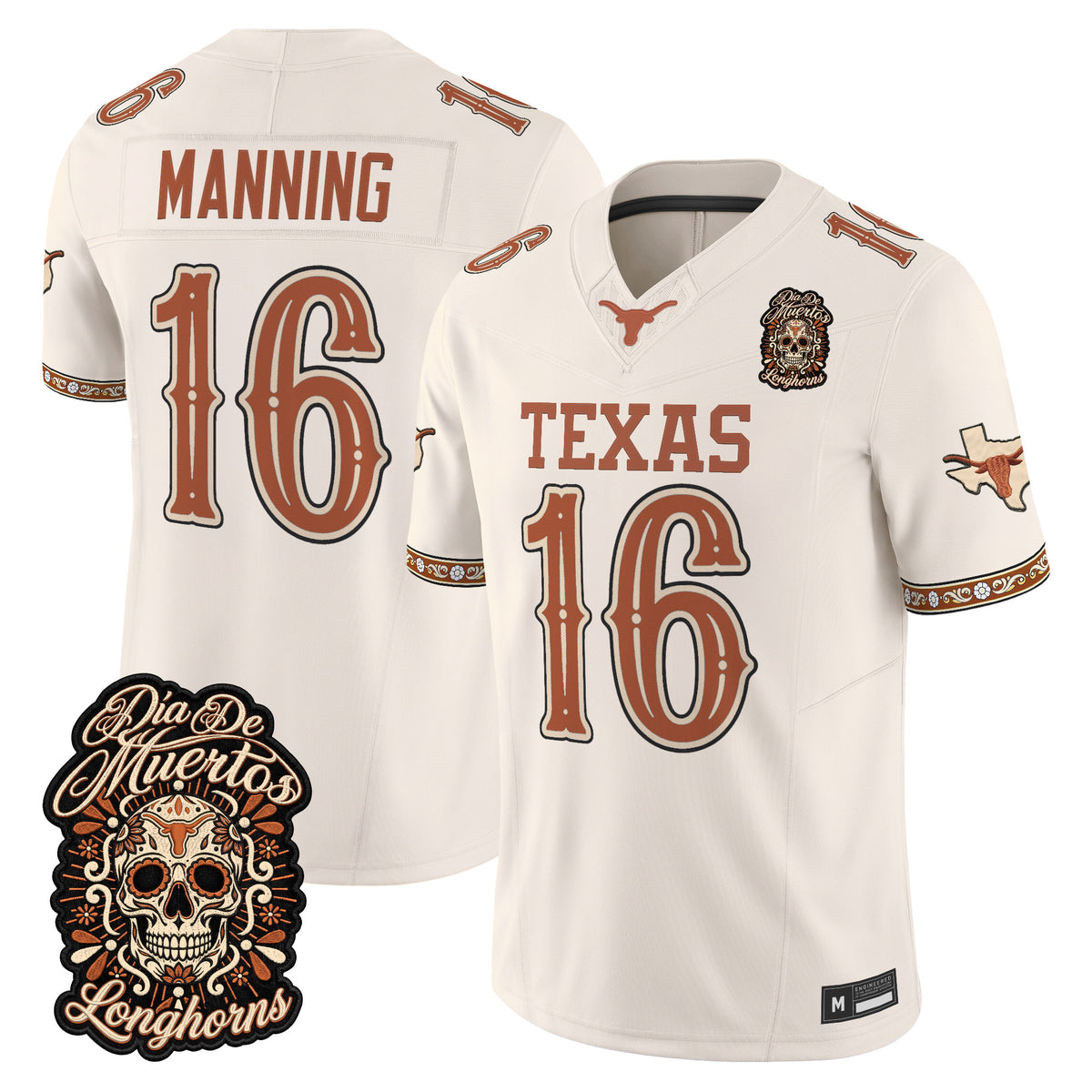  Texas Longhorns Día de los Muertos Vapor Limited Jersey - Stitched