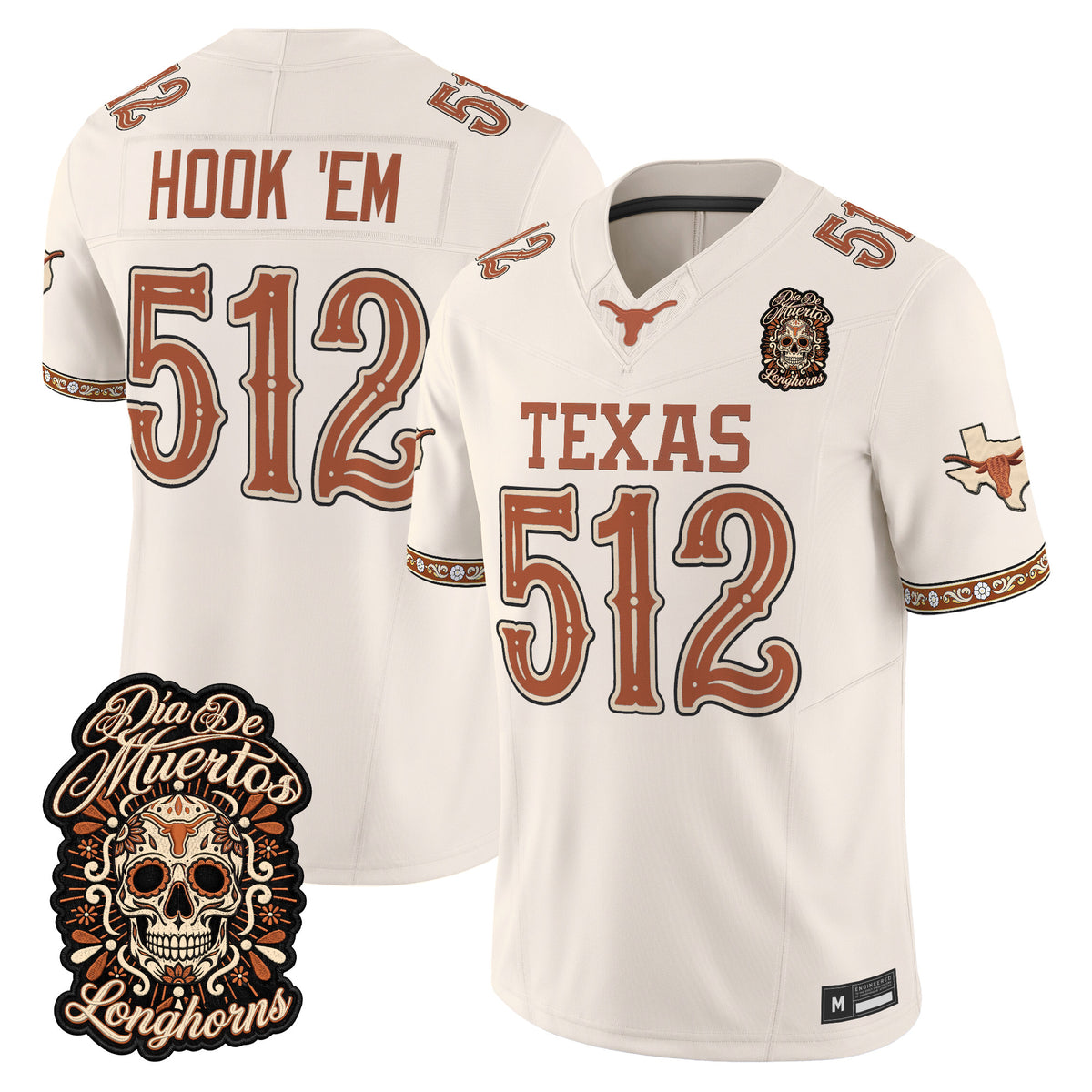  Texas Longhorns Día de los Muertos Vapor Limited Jersey - Stitched