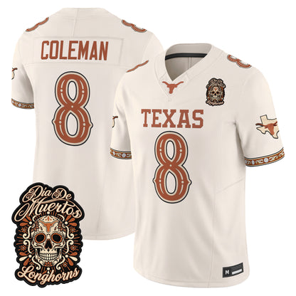  Texas Longhorns Día de los Muertos Vapor Limited Jersey - Stitched