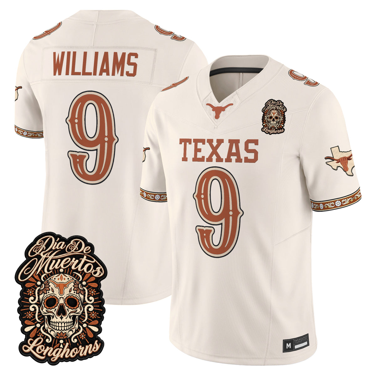  Texas Longhorns Día de los Muertos Vapor Limited Jersey - Stitched