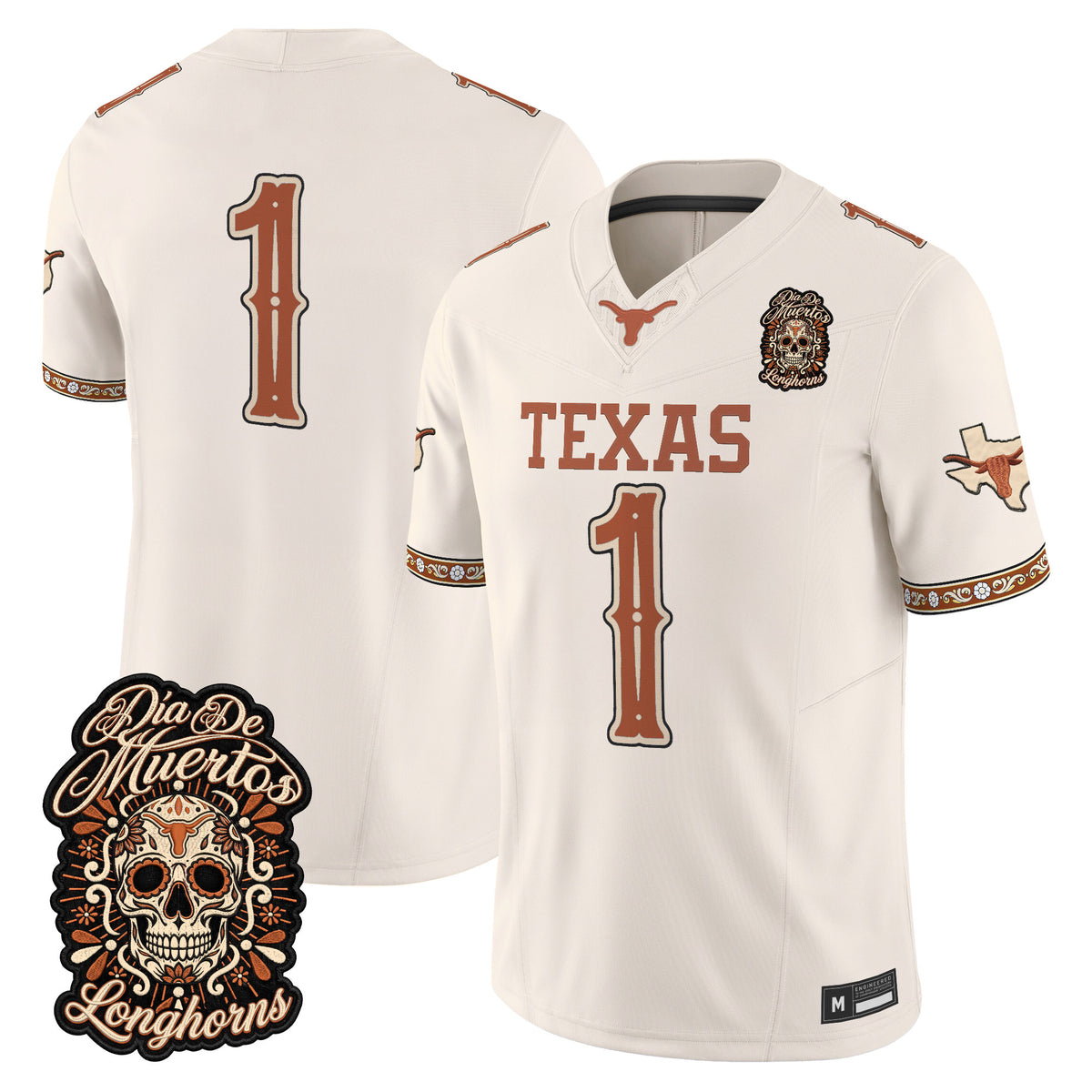  Texas Longhorns Día de los Muertos Vapor Limited Jersey - Stitched