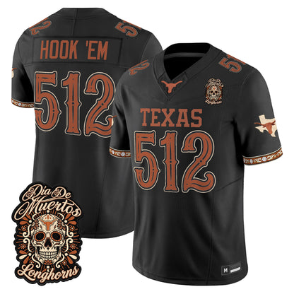  Texas Longhorns Día de los Muertos Vapor Limited Jersey - Stitched