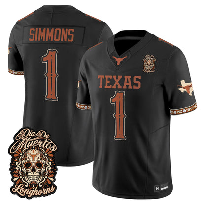  Texas Longhorns Día de los Muertos Vapor Limited Jersey - Stitched