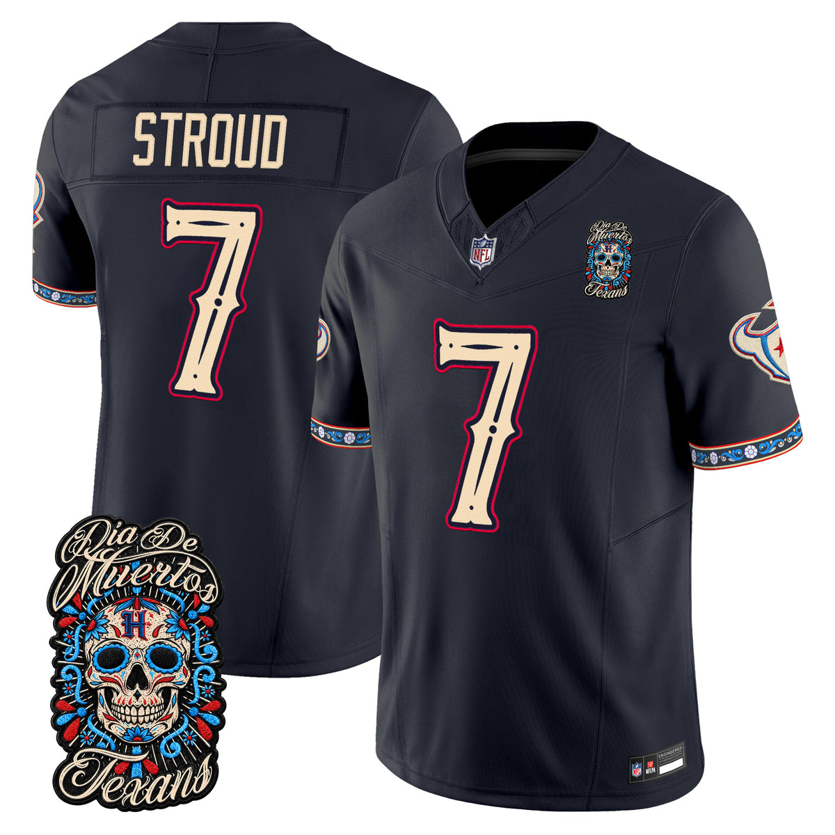  Houston Texans Día de los Muertos Vapor Limited Jersey - Stitched