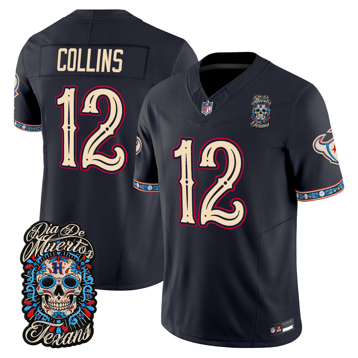  Houston Texans Día de los Muertos Vapor Limited Jersey - Stitched