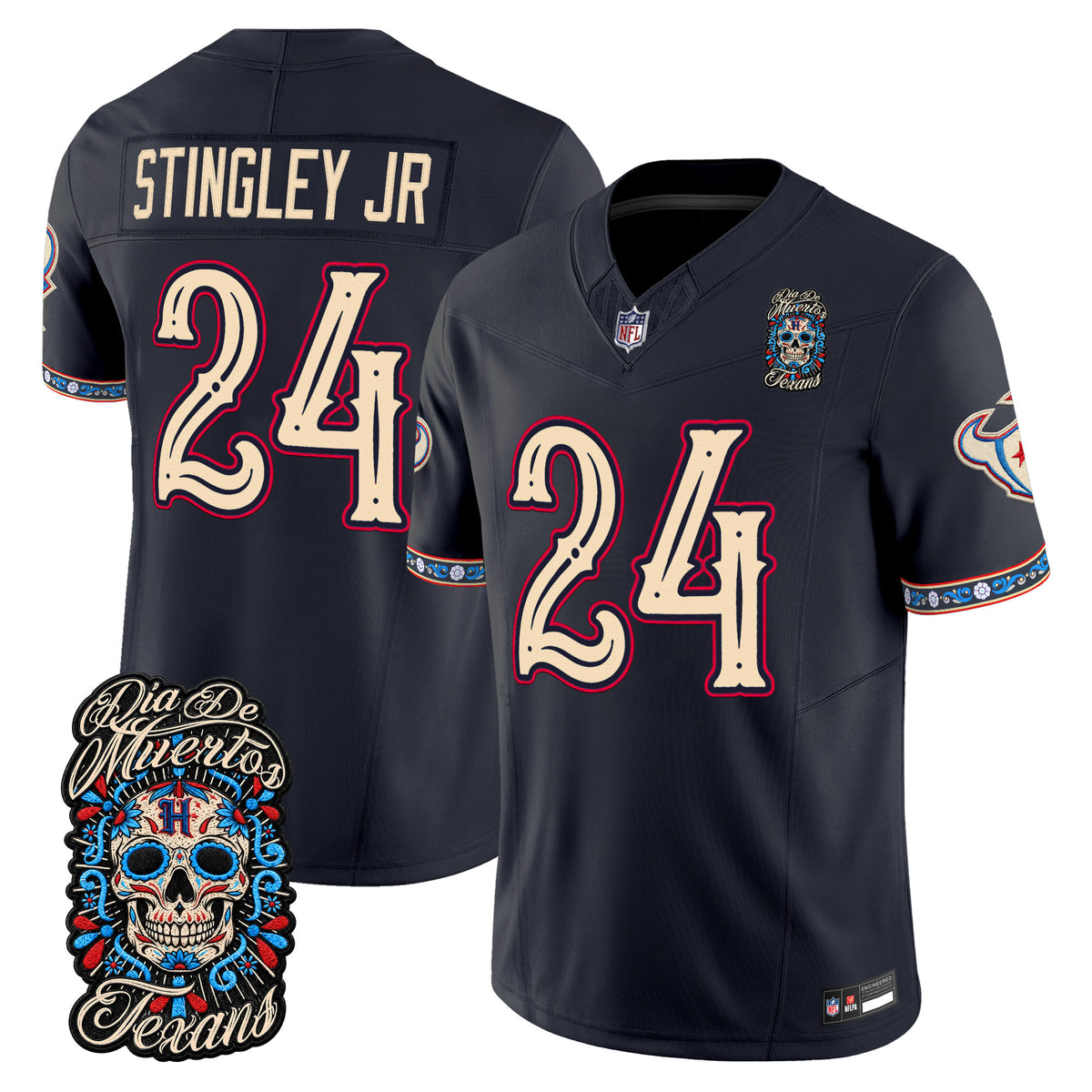  Houston Texans Día de los Muertos Vapor Limited Jersey - Stitched