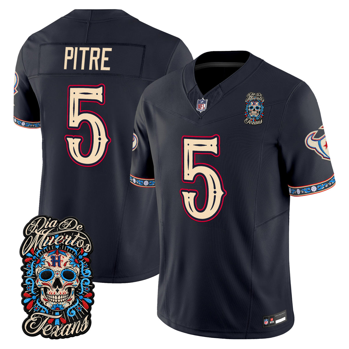  Houston Texans Día de los Muertos Vapor Limited Jersey - Stitched