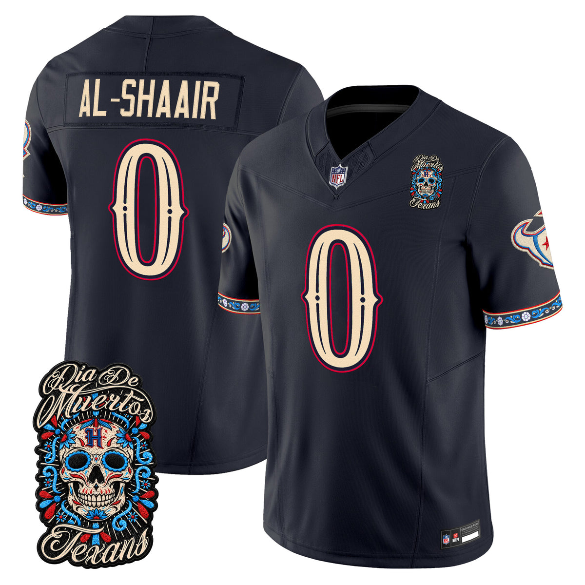  Houston Texans Día de los Muertos Vapor Limited Jersey - Stitched