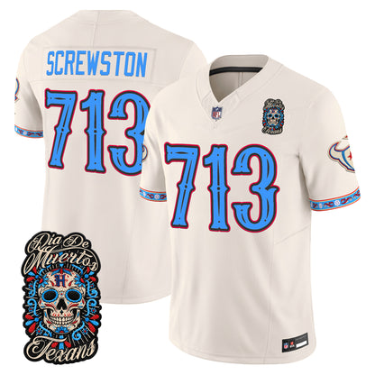  Houston Texans Día de los Muertos Vapor Limited Jersey - Stitched