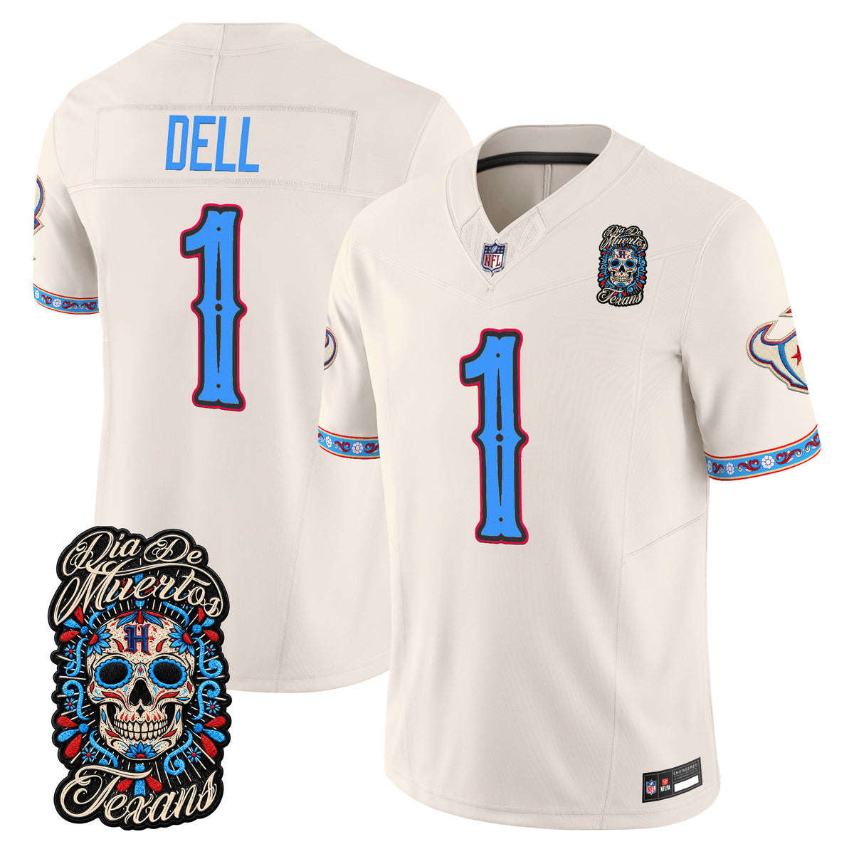  Houston Texans Día de los Muertos Vapor Limited Jersey - Stitched