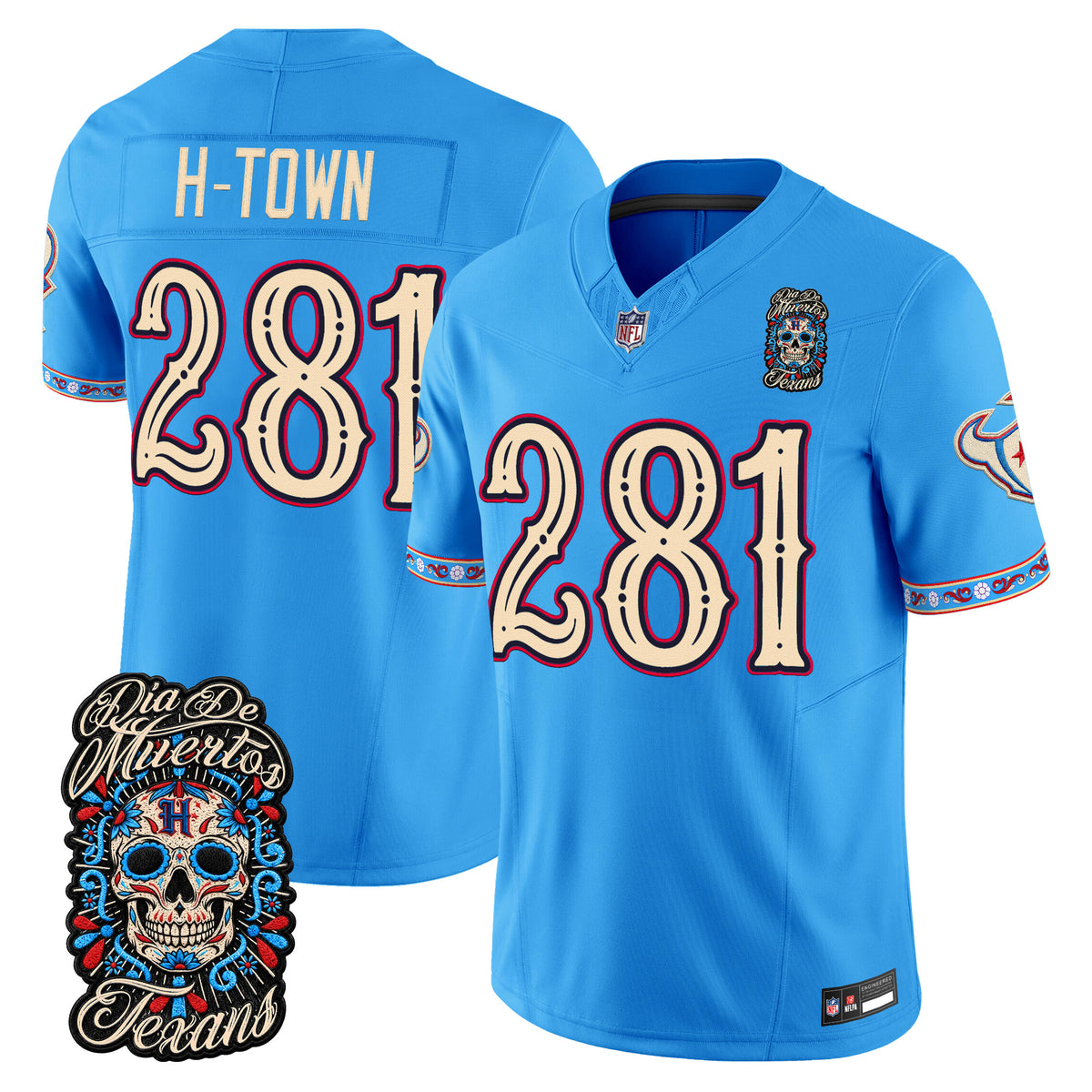  Houston Texans Día de los Muertos Vapor Limited Jersey - Stitched