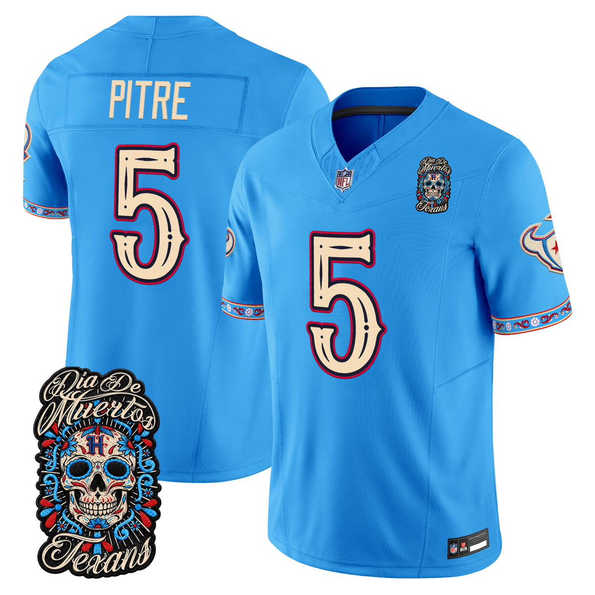  Houston Texans Día de los Muertos Vapor Limited Jersey - Stitched