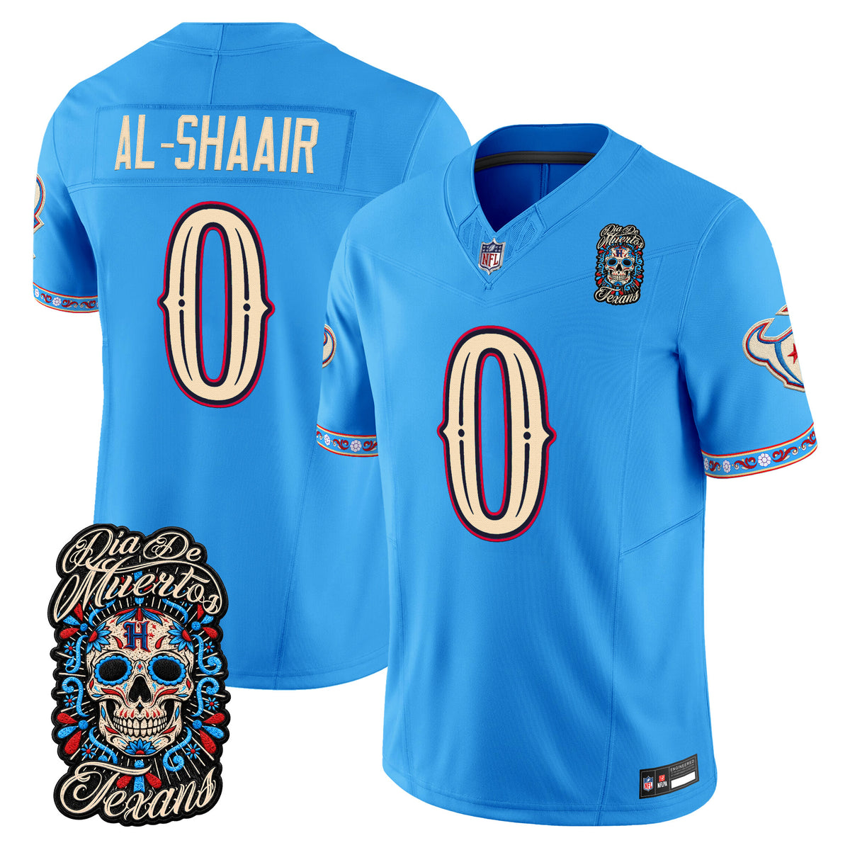  Houston Texans Día de los Muertos Vapor Limited Jersey - Stitched