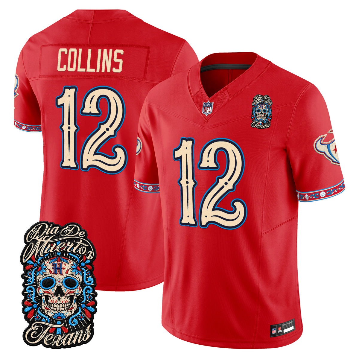  Houston Texans Día de los Muertos Vapor Limited Jersey - Stitched