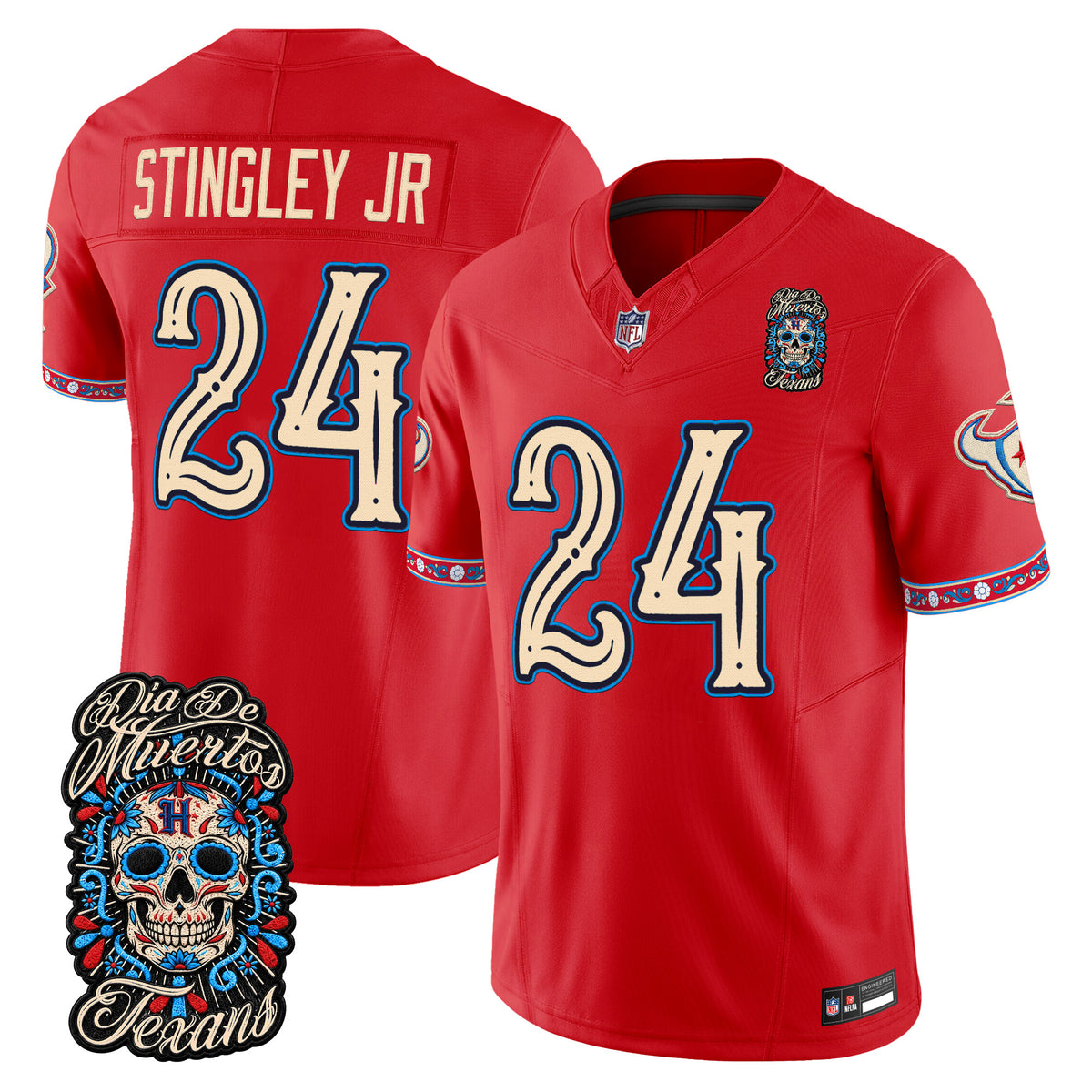  Houston Texans Día de los Muertos Vapor Limited Jersey - Stitched