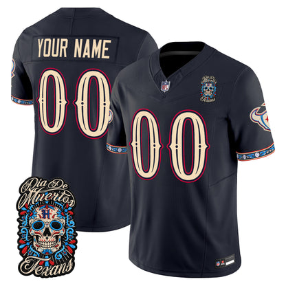 Houston Texans Día de los Muertos Vapor Limited Custom Jersey - Stitched