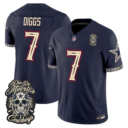  Dallas Cowboys Día de los Muertos Vapor Limited Jersey - Stitched