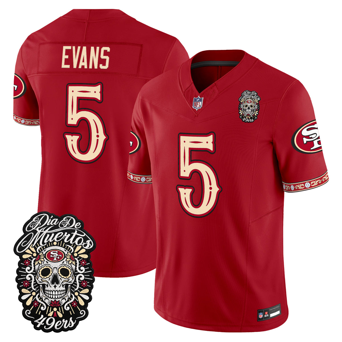  San Francisco 49ers Día de los Muertos Vapor Limited Jersey - Stitched