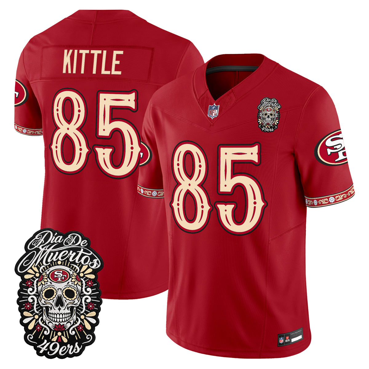  San Francisco 49ers Día de los Muertos Vapor Limited Jersey - Stitched