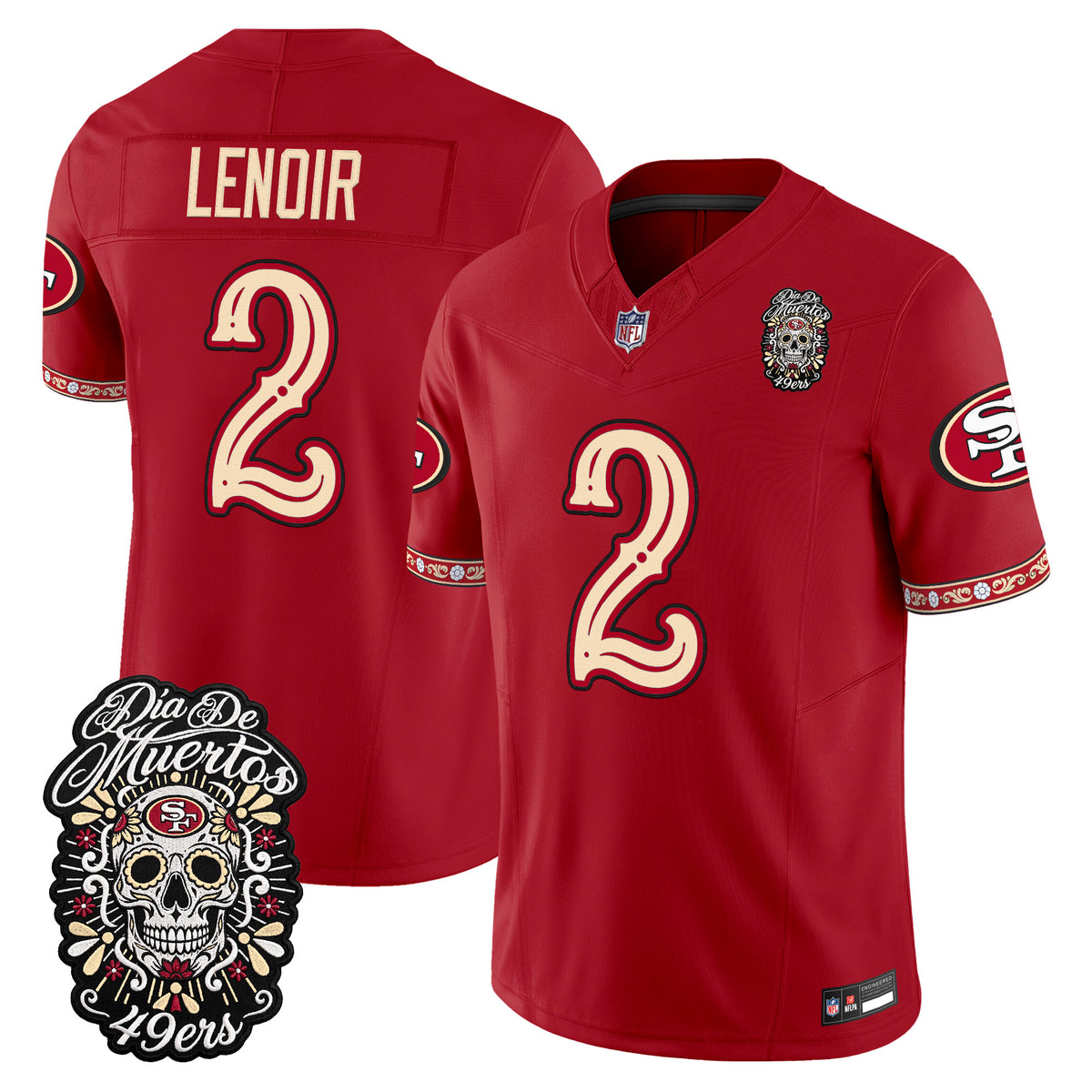  San Francisco 49ers Día de los Muertos Vapor Limited Jersey - Stitched