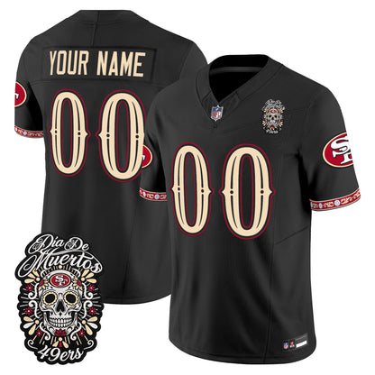 San Francisco 49ers Día de los Muertos Vapor Limited Custom Jersey - Stitched
