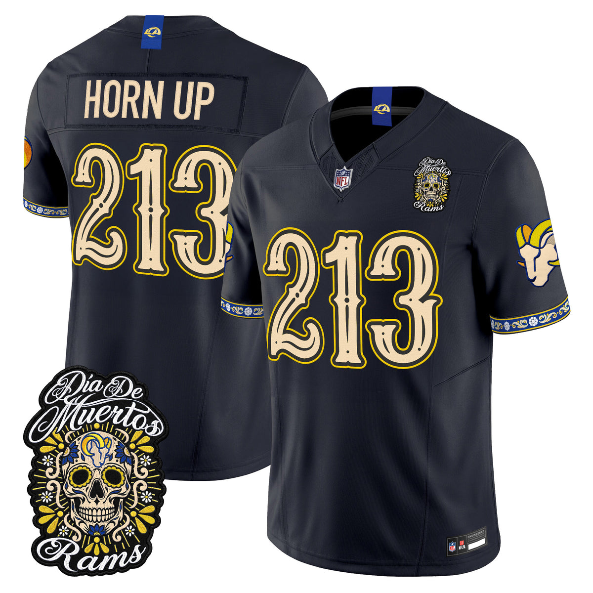  Los Angeles Rams Día de los Muertos Vapor Limited Jersey - Stitched
