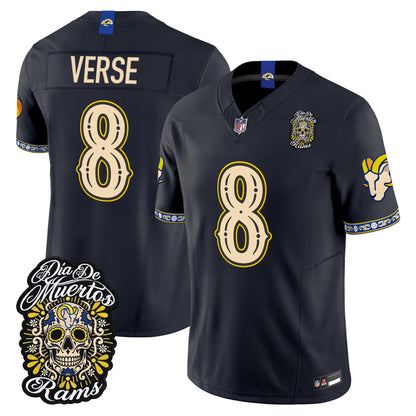  Los Angeles Rams Día de los Muertos Vapor Limited Jersey - Stitched