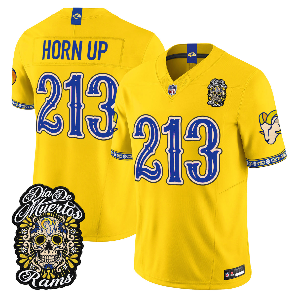  Los Angeles Rams Día de los Muertos Vapor Limited Jersey - Stitched