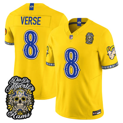  Los Angeles Rams Día de los Muertos Vapor Limited Jersey - Stitched