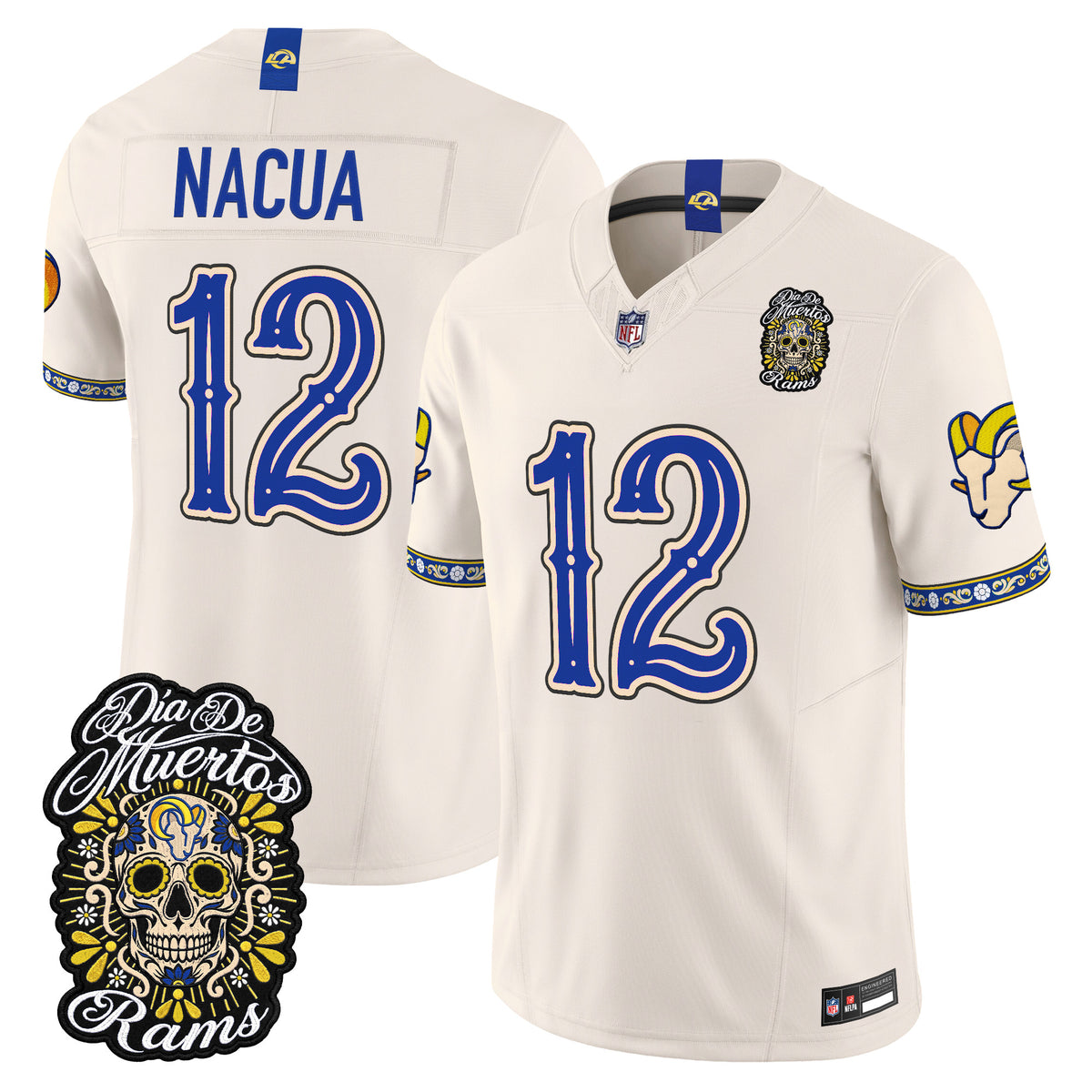  Los Angeles Rams Día de los Muertos Vapor Limited Jersey - Stitched