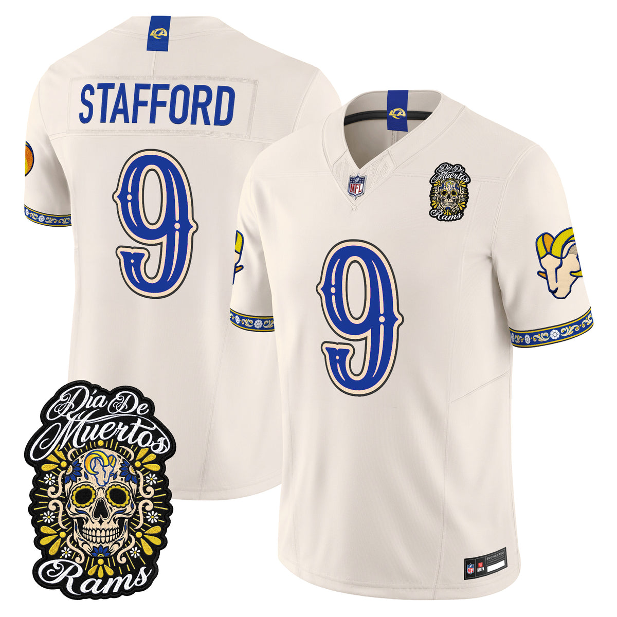  Los Angeles Rams Día de los Muertos Vapor Limited Jersey - Stitched