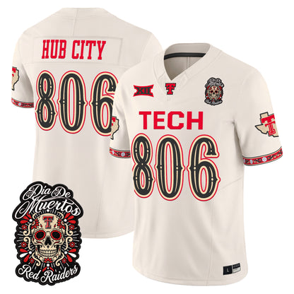  Texas Tech Red Raiders Día de los Muertos Vapor Limited Jersey - Stitched