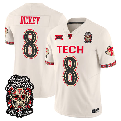  Texas Tech Red Raiders Día de los Muertos Vapor Limited Jersey - Stitched