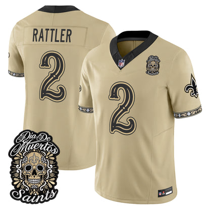  New Orleans Saints Día de los Muertos Vapor Limited Jersey - Stitched