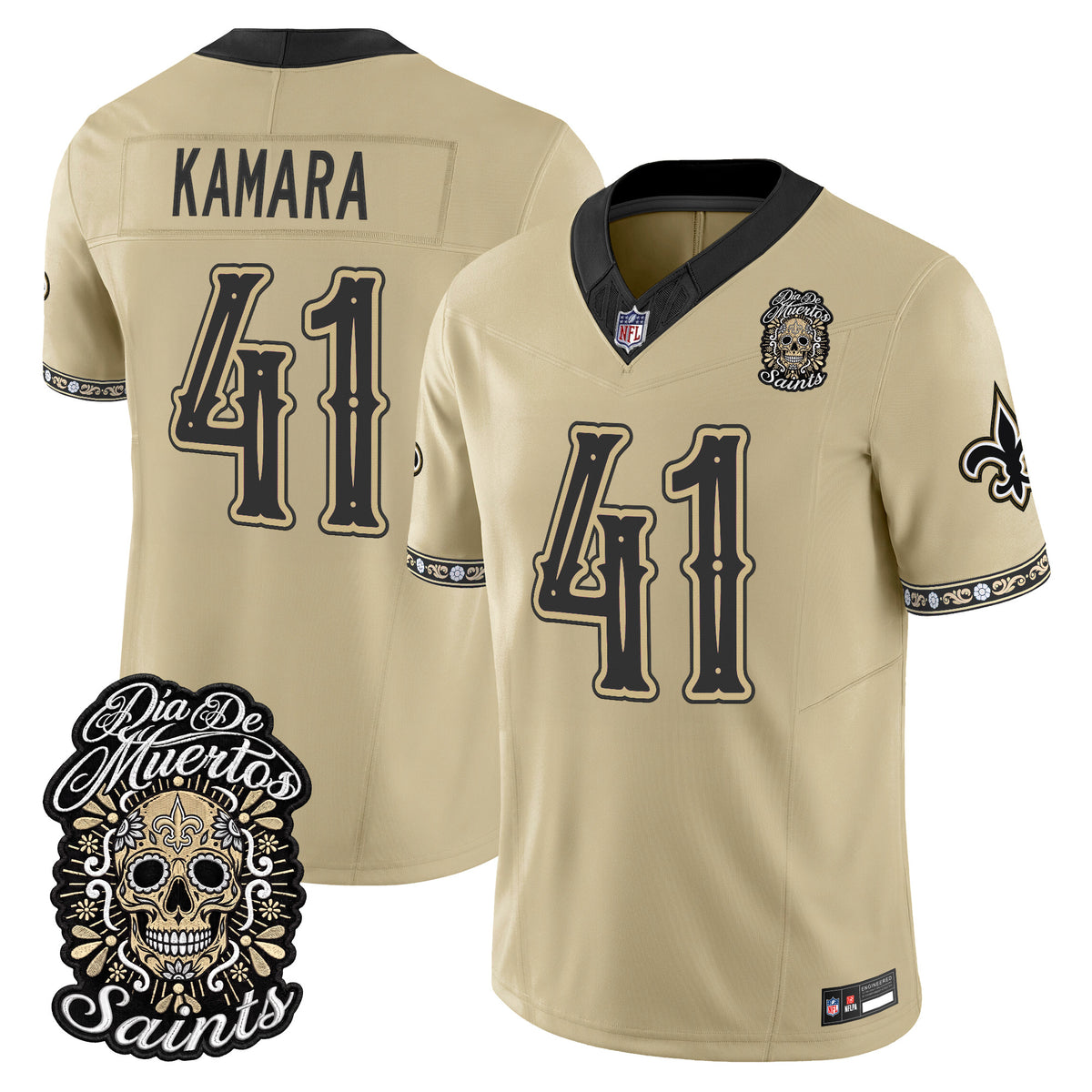  New Orleans Saints Día de los Muertos Vapor Limited Jersey - Stitched