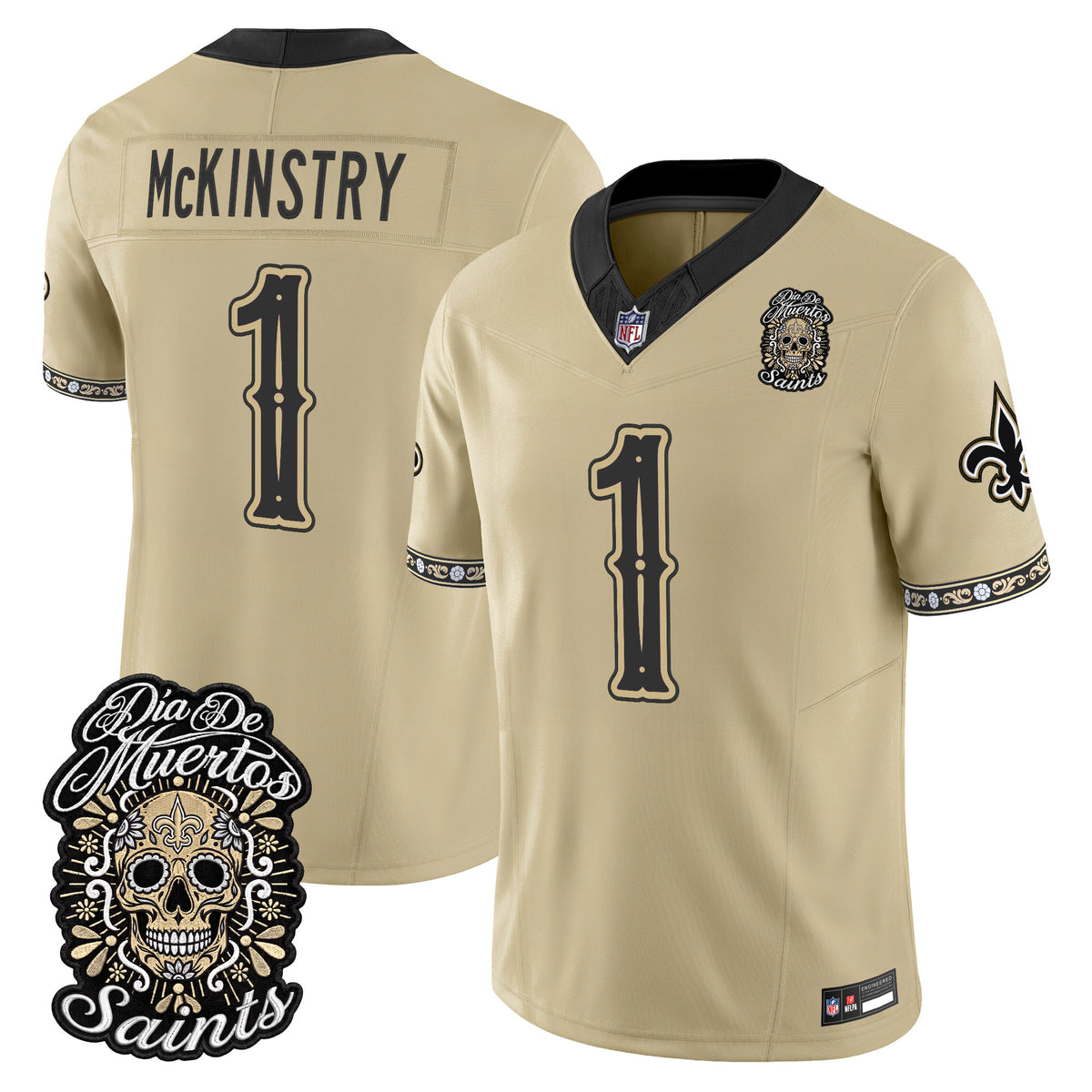  New Orleans Saints Día de los Muertos Vapor Limited Jersey - Stitched
