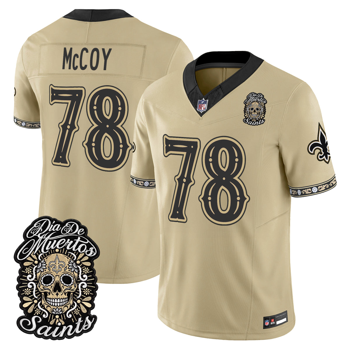  New Orleans Saints Día de los Muertos Vapor Limited Jersey - Stitched