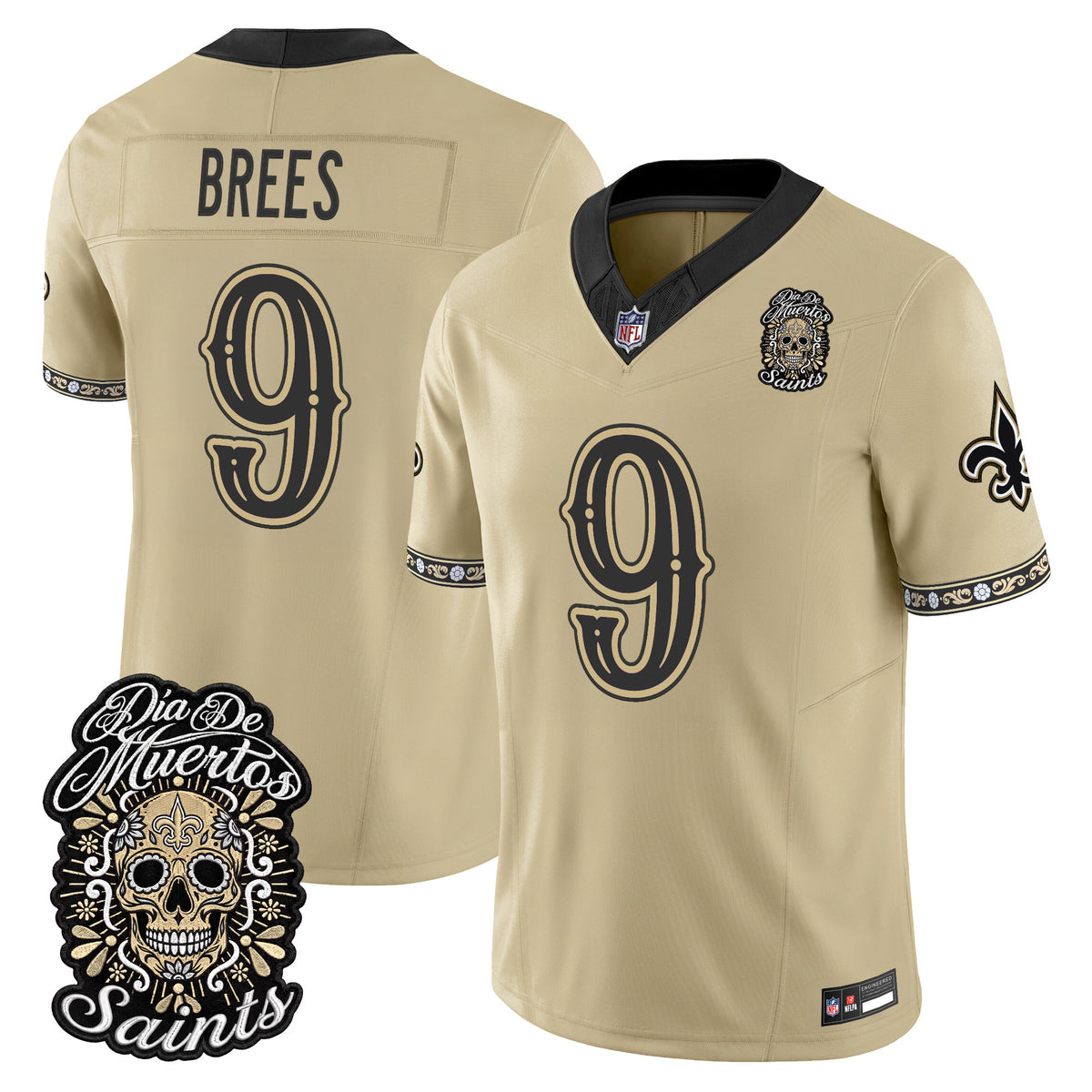  New Orleans Saints Día de los Muertos Vapor Limited Jersey - Stitched