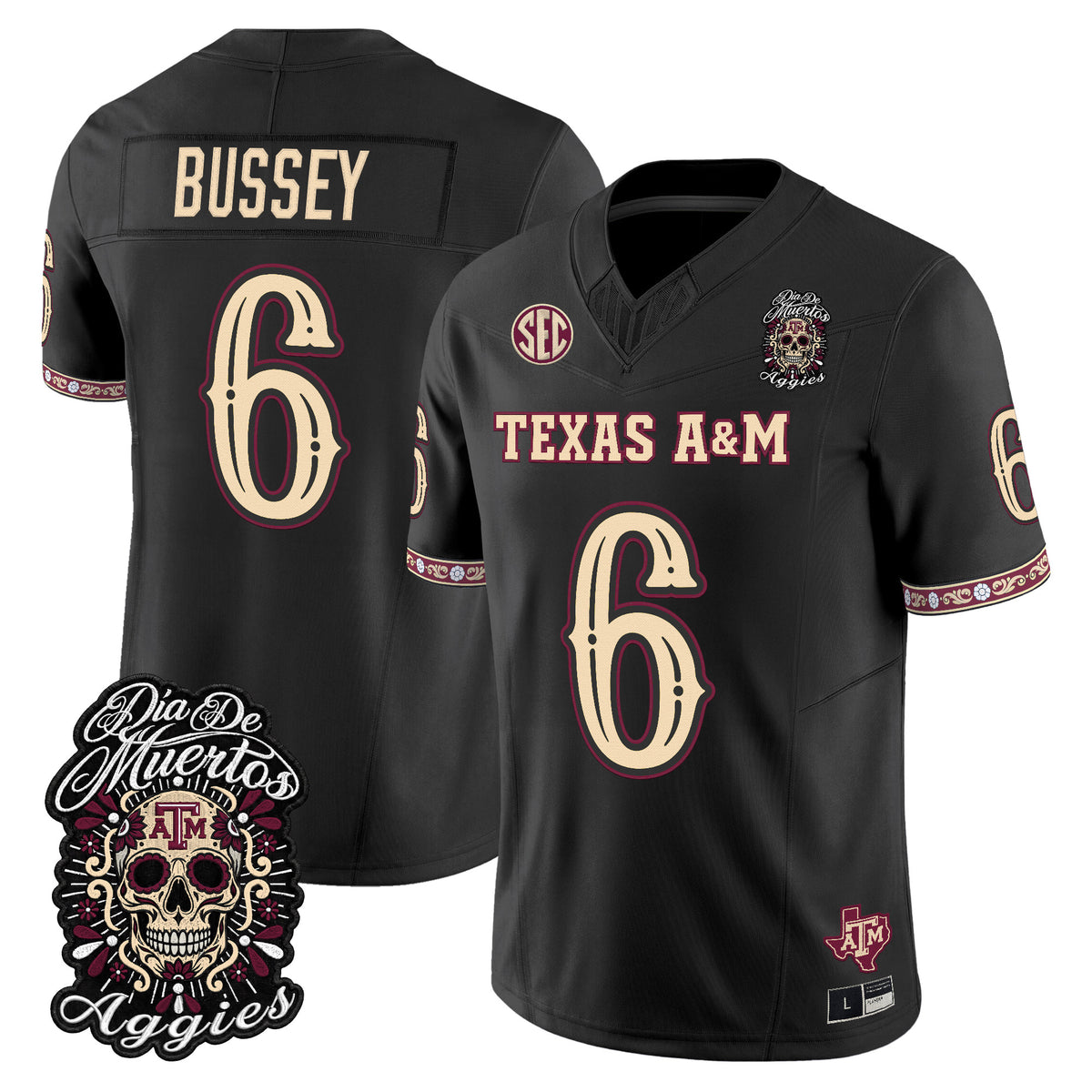  Texas A&M Aggies Día de los Muertos Vapor Limited Jersey - Stitched